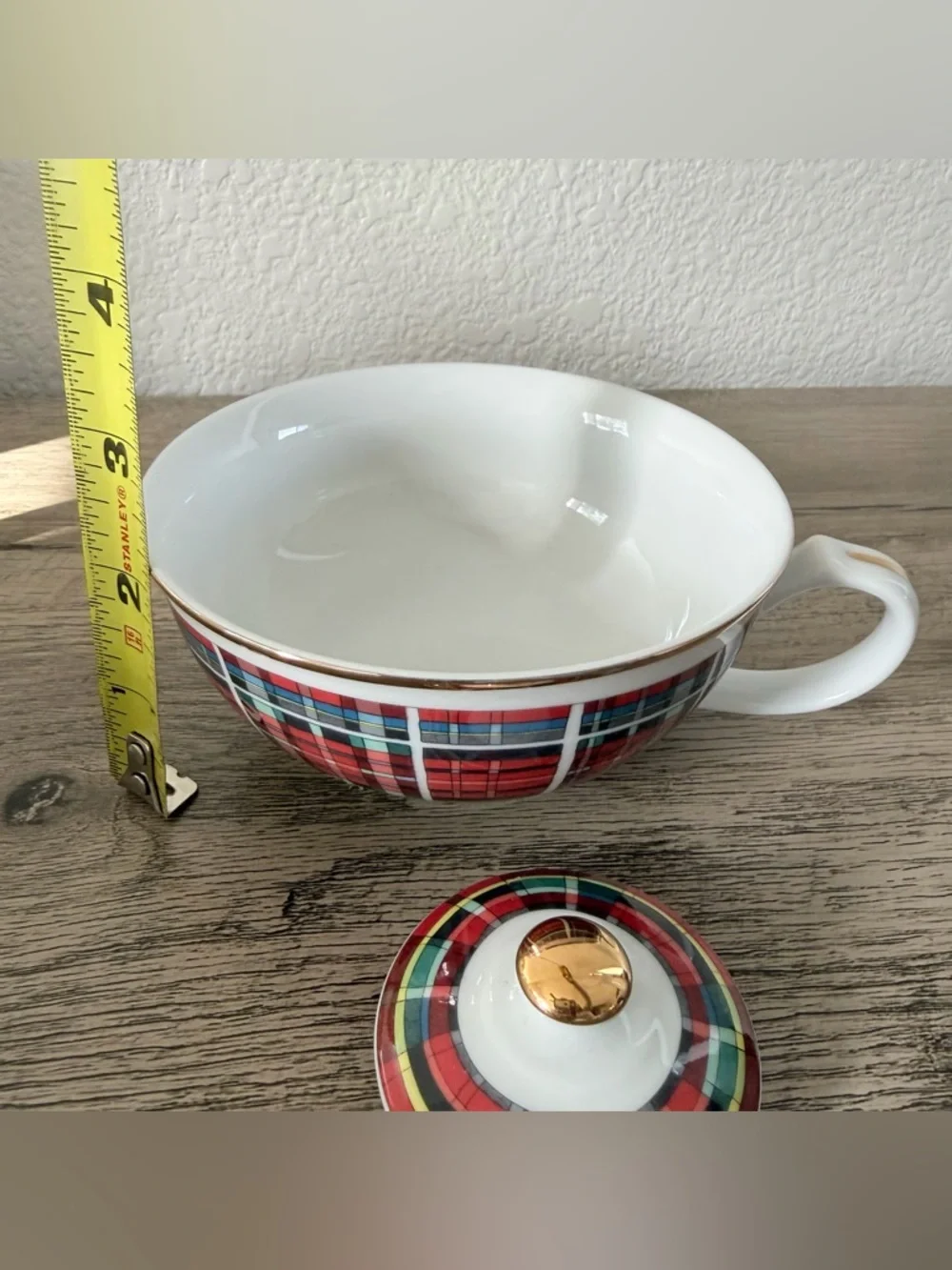 Williams Sonoma Stuart Dress Tartan Individual Teapot Cup Combo Plaid Red Japan